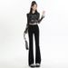 Black High-waisted Slimming Micro-flare Jeans For Women, 2025 New Spring And Autumn Slim-fit Stretchy Petite Bootcut_mkmklike.com