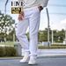 plus Size Men's Casual Loose Fit Jeans Breathable White Straight Leg Pants Simple Stylish European American Design_mkmklike.com