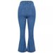 High-Waisted Flared Jeans For Women - Autumn Stretch Denim Pants With Rhinestone Embellishments & Slimming Fit_mkmklike.com