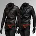 Men's Clothing Autumn and Winter New Pockets Multi zipper Men's Stand Collar Motorcycle Leather Jacket Leather Jacket A153_mkmklike.com