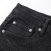 Unisex High-Rise Flared Jeans, Matte Black Gradient With Heart Rhinestones, Y2K Summer Streetwear_mkmklike.com
