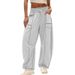 K Casual And Versatile Women's Loose Wide Leg Pants, Casual And Fashionable Drawstring Casual Pants_mkmklike.com