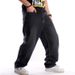 Pure 2022 European And American Style Black Washed Jeans For Men Hip Hop Street Dance Loose Plus Size Youth Long Pants_mkmklike.com