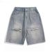 Men's Ripped Denim Shorts High Street Style Fashionable Versatile Casual Simple Five Point Pants Trendy Cool_mkmklike.com