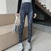 Women's Stretchy Jeggings With Rhinestone Details - Thin High Waist Skinny Pants For Fall, Versatile Black & Colored Denim-Like Leggings_mkmklike.com