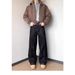 Versatile Trend American Retro Denim Black Pleated Scimitar Jeans Men's Temperament Harajuku Japanese Ins Tide_mkmklike.com