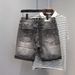 Men's Clothing Summer Trend Ink Splash Hole Retro Denim Shorts Trend Straight Thin Five Point Pants Youth Breeches_mkmklike.com