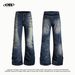 Men's Clothing Vintage Curved Slim Fit Jeans Distressed Unisex Splatter Paint Creases Whiskers Chubby Pants Men's Denim_mkmklike.com