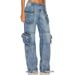 Women's Clothing street style high end casual jeans new autumn mid waist long straight overalls for women_mkmklike.com