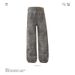 Men's Clothing Vintage Washed Distressed Paint Splatter Straight Leg Jeans For Men & Women - Streetwear Loose Fit Comfortable Slimming Long Pants_mkmklike.com