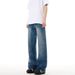 Nordmann American Retro Cleanfit Dark Blue Jeans For Men, Slightly Flared, Trendy Brand, High Street, Wide-Leg, Loose Straight_mkmklike.com