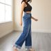 2025 Winter Cross-Border Bestseller Women's High-Waisted Stretch Straight-Leg Jeans With Loose Cuffs_mkmklike.com
