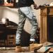 Splicing Tooling Jeans Men's Summer American Trendy Brand Camouflage Pants Men's Slim-fitting Small Feet Retro Multi-pocket Trousers_mkmklike.com