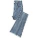 Women's Clothing High Waist Flared Hem Jeans For Women – Vintage Washed Distressed Denim Pants (Retro Blue, Black, XS-2XL)_mkmklike.com
