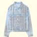 Women's Light Blue Washed Denim Jacket Loose Fit Drop Shoulder Short Versatile Top Factory Direct Wholesale_mkmklike.com