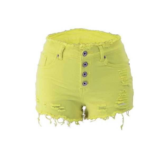 Women's Clothing Spring And Summer New Button Tassel Edge Women's Denim Shorts_mkmklike.com