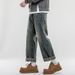American Retro Spring Jeans, Men's Straight Harlan Loose Trendy Brand Washed Double Craft Middle Waist Youth Large Size_mkmklike.com