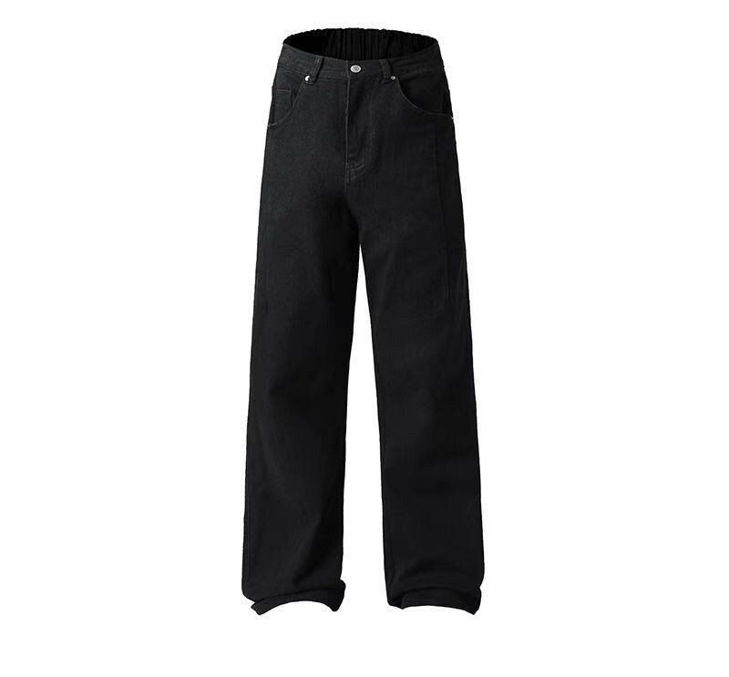 Streetwear Washed Jeans – Relaxed Fit Slight Flare For Men (Black & Vintage Wash, Sizes M-4XL)_mkmklike.com