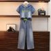 Summer Fashion Denim Two Piece Suit Elastic Trousers Hooded Jacket Women Wide Leg Stylish Loose Slim Two Piece Set_mkmklike.com