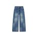 Jiawei 2025 Autumn/Winter Non-Stretch Wide-Leg For Women, Vintage Washed Jeans, New Jeans_mkmklike.com