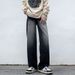 Nordmann Yellow Mud Color Jeans Men's Autumn And Winter Falling Loose Wide Leg Casual High Street Trend Retro Washed Straight-leg_mkmklike.com