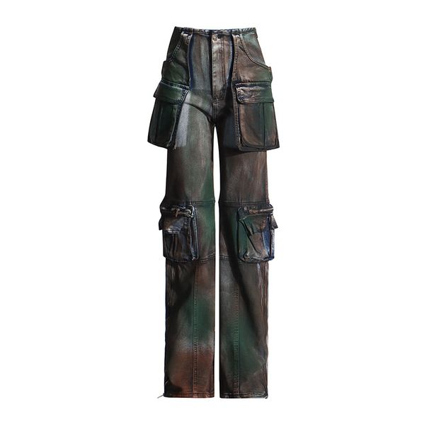 Women's Clothing stretch straight jeans early spring new design big pocket stitching slim denim trousers women_mkmklike.com