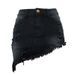 Women's Clothing Ripped Women's Washed Denim Four Color Irregular Short Skirt_mkmklike.com