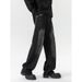Men's Retro Lightning Print Jeans – Loose Straight Wide Leg Denim Pants For Streetwear & Casual_mkmklike.com