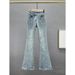 Women's Clothing Women's Slim Fit Flared Jeans High Waist Stretch Rhinestone Extended Pants Trendy Fashion Slimming Style_mkmklike.com