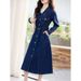 Collar Temperament, Waist Cinching Slimming Denim Skirt, Pocket Erted Dress, Women's Spring And Autumn New Commuting_mkmklike.com