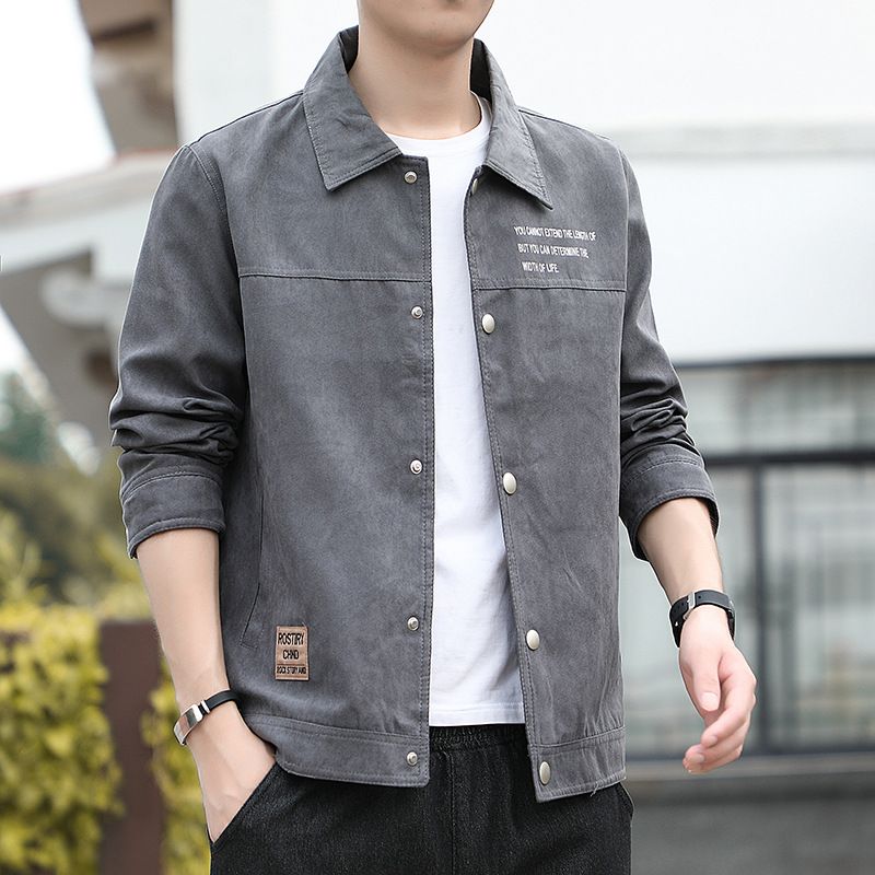 Suede Spring Autumn, Casual Fashion Label Denim, New Handsome And Versatile Jacket For Men In Loose Fitting Clothes_mkmklike.com