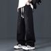 Men's Retro Washed Wide Leg Jeans Splatter Paint Casual Trousers High Street Plus Size Trendy Autumn Wear_mkmklike.com