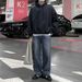 Men's Clothing Washed Distressed Jeans Men's Autumn New Korean Style Trend Loose Wide Leg Straight Pants Casual_mkmklike.com
