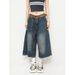 Retro High Street Washed Distressed Cropped Jeans Loose Casual Wide Leg Jeans for Men And Women New Summer Style_mkmklike.com