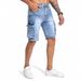 Men's Clothing American Style Multi-Pocket Denim Shorts Mid Waist Black Blue Slightly Elastic 5-Point Workwear Casual Shorts_mkmklike.com