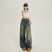 YC&American Retro High-waisted Loose Wide-leg Versatile Autumn And Winter Straight Jeans For Women Trendy&long Pants_mkmklike.com