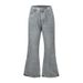 Vintage Washed Distressed Denim Flared Pants For Men - Retro Wide Leg Hippie Style Jeans, Comfortable Loose Fit Casual Trousers_mkmklike.com
