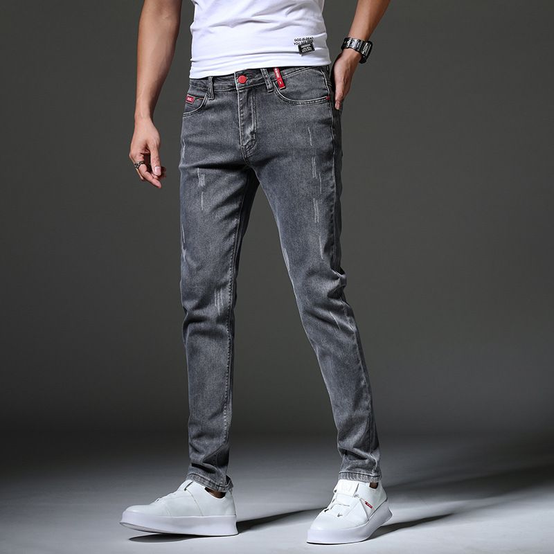 Men's Clothing New Spring And Autumn Men's Jeans Fashion Trend Stretch Slim Fit Pants Men's Youth Long Pants_mkmklike.com