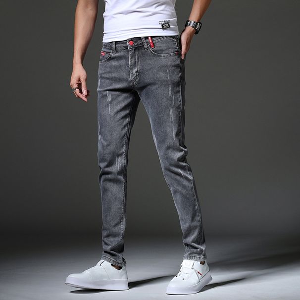 Men's Clothing New Spring And Autumn Men's Jeans Fashion Trend Stretch Slim Fit Pants Men's Youth Long Pants_mkmklike.com