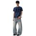 American Deconstruction Design, Vintage Curved Knife Jeans, Trendy Cleanfit Straight Leg 2025 Summer Workwear Pants_mkmklike.com