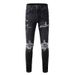 European And American Trendy Brand Street Hot Diamond Patch Men's Ripped Jeans Men's Slim Elastic Men's Casual Pants 1350_mkmklike.com