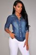 Women's Nostalgic Retro Washed Women's Long-sleeved Denim Shirts Shirts_mkmklike.com