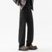 Primary Color Black Denim Men Harlan Loose Straight Trendy Brand Drooping Mid-waist, Autumn New Long Coco Denim Eight-barrel Clothes Decorated_mkmklike.com
