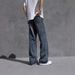 Men's Wide Leg Jeans Loose Straight Fit High Street Casual Pants Retro Workwear Denim Trousers For Spring & Autumn_mkmklike.com