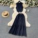 Women's Clothing Summer Outfit For Women Retro Sleeveless V Neck Denim Vest, High Waist Drape Skirt, Two Piece Suit_mkmklike.com