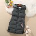 Down padded waistcoat for women autumn-winter sleeveless vest mid-length hooded vest_mkmklike.com