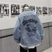 Loom European American High Street Trendy Brand Printed Denim Unisex 2024 Spring And Autumn New Casual Outerwear Retro Jacket_mkmklike.com