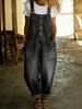 Retro Distressed Loose Women's Casual Denim Jumpsuit With Adjustable Buckle NK402_mkmklike.com