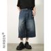 Men's Clothing Summer Loose Silhouette Washed Retro Distressed Three Quarter Straight Denim Shorts For Men_mkmklike.com