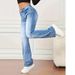 Women's Clothing Flared Jeans For Women High Waist Hip Lift Leg Enhancing Long Pants Retro Small Size Slim Fit Autumn Style_mkmklike.com